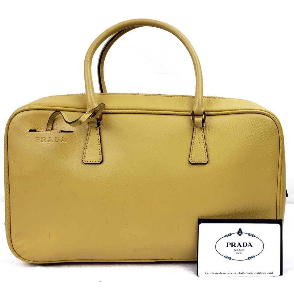 Prada Mustard Leather Satchel